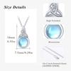 CUOKA MIRACLE Celtic Knot Moonstone Necklace for Women, 925 Sterling Silver, Rainbow Synthetic Moonstone, Jewelry Chain 16-18 inches, Perfect Gift