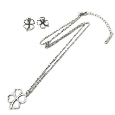 [P5054] - Necklace Set + Silver 'Clover' Steel Buckles