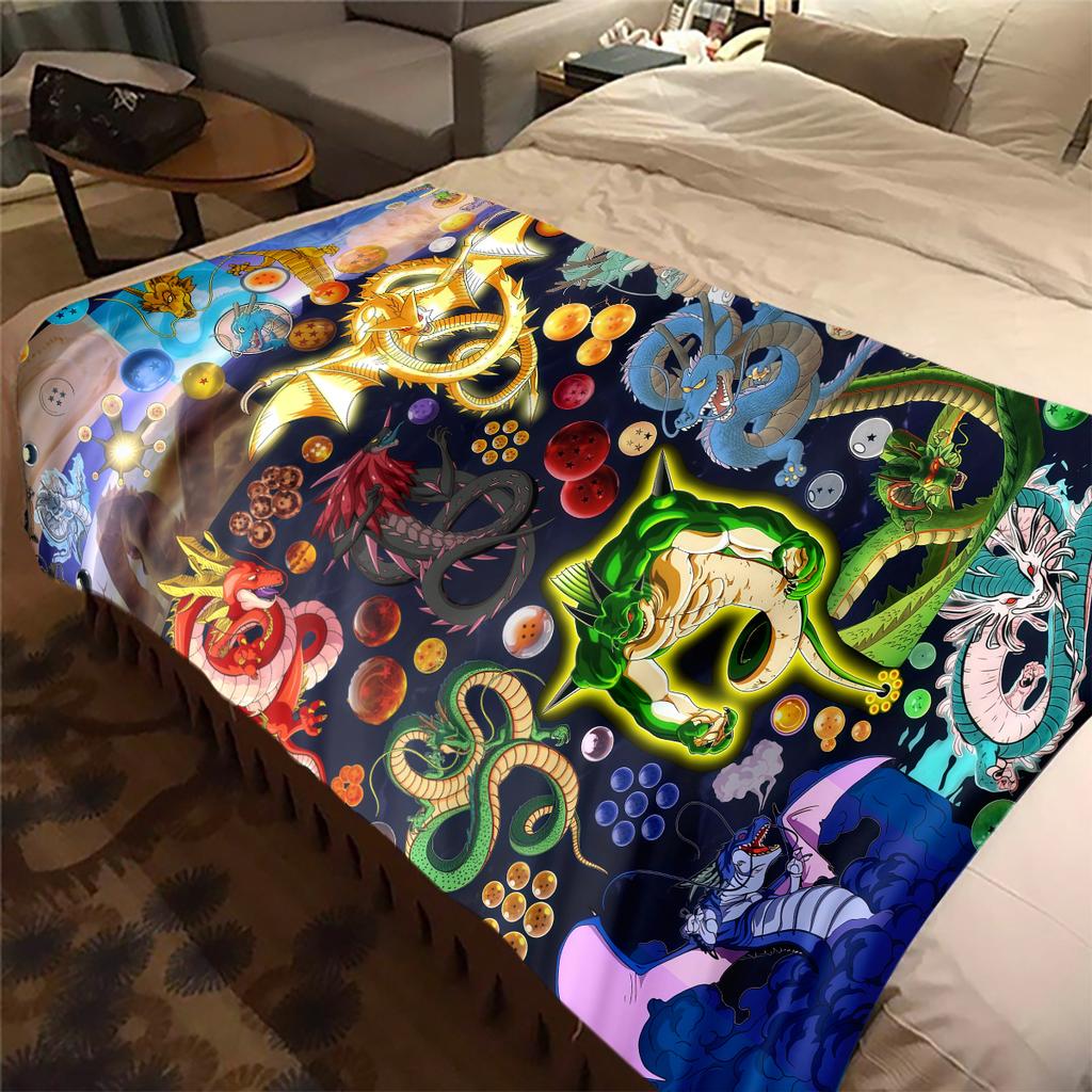1PC DRAGON BALL  Print Flannel Blanket, High quality All Seasons, Home Decor, Warmth and Comfort, Perfect for Christmas Gifts