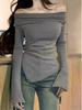 Korean Style One-Shoulder Sexy Autumn Slim-Fit Long Sleeve Top