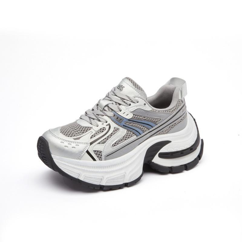 Suction Film Sole Dad Shoes Women's Spring New Retro Thick Sole Heightening Running Shoes Casual Versatile Sports Women's Shoes