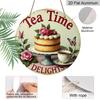 2D Flat Aluminum Retro Cake-Style Wall Decor, Afternoon Tea Style 7.87 Inches X 7.87 Inches Perfect for Tea Parties, Weddings, Cafes, Front Doors