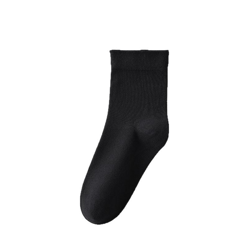 Men's Pure Cotton Autumn-winter Mid-length Socks with Antibacterial, Sweat-absorbing and Odor-preventing Properties. Cotton Business Men's Socks.