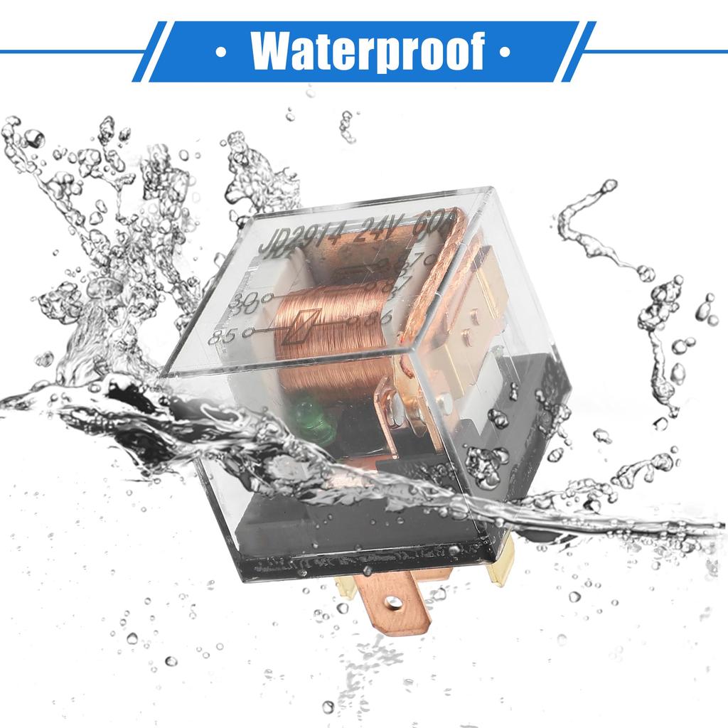 A ABSOPRO Waterproof Relay DC 5 Pin Relay Charging Case Universal Car Durable Plastic Transparent 5pcs 24V