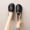 Real Soft Leather Velvet Women's Shoes Autumn and Winter New Soft-soled Comfortable Shoes Flat Leather Shoes Warm Cotton Shoes