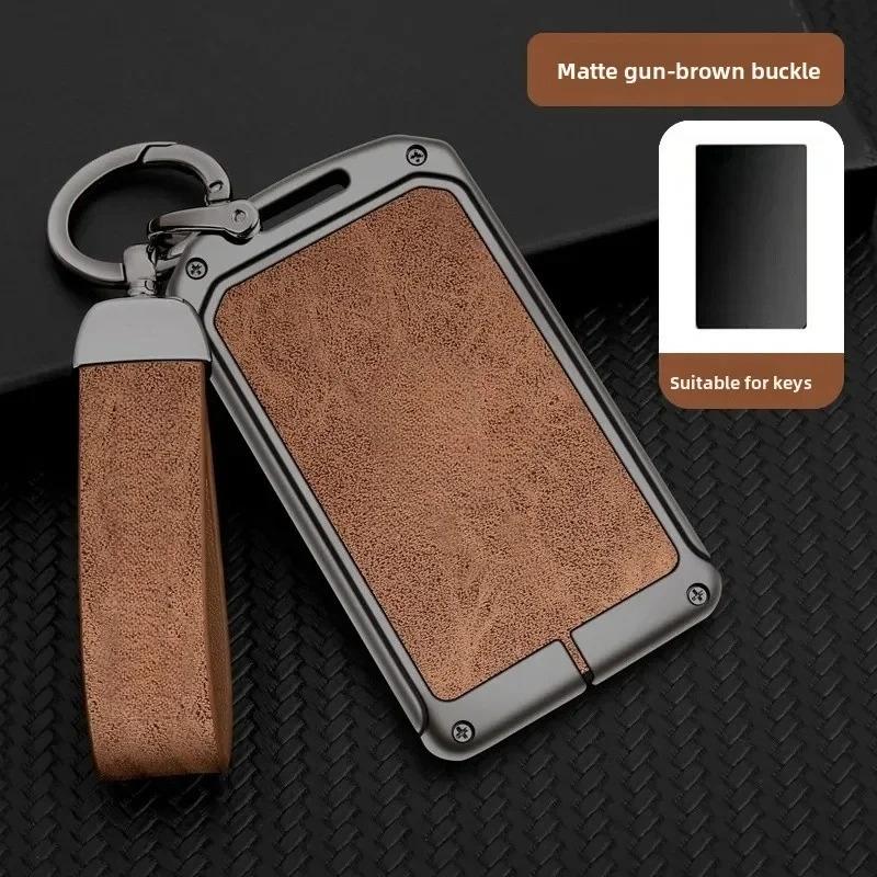 Zinc Alloy Leather Car NFC Card Remote Key Cover Case Protector Holder Shell Auto Kychain Accessories For Leapmotor C10 C11 C16