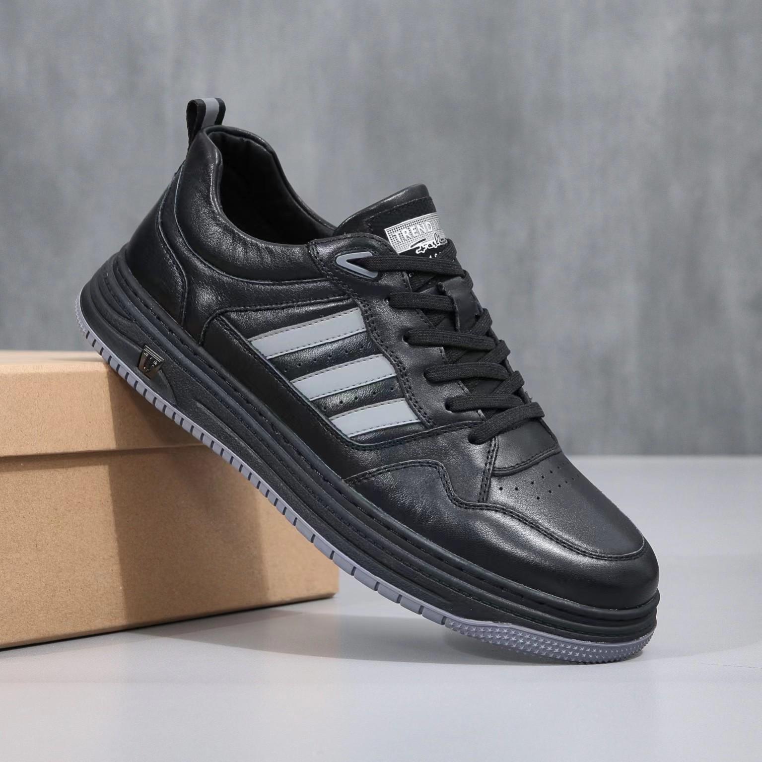 Men s White Spring 2026 Ultra-Light Genuine Leather Casual Sneakers Size 38