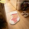 Christmas Pink Tree Ornament Shaped Rug Soft Plush Non Slip Floor Mat for Girls Bedroom Nursery Holiday Home Decor