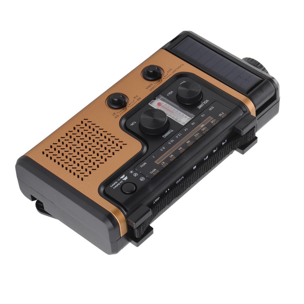 Tragbares LED-Solar-Handkurbelradio 2000 mAh AM FM SW Notfallwetterradio mit Taschenlampe