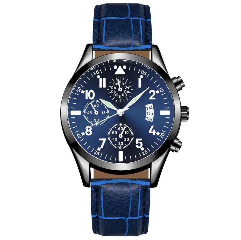 Popular Men Leather Watch with Calendar Luminous Function Watch Fashion Quartz Wristwatches Watches for Men Relogio Masculino