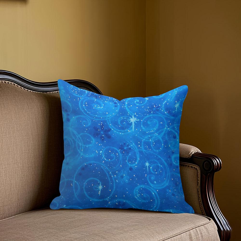 Blue Sparkle Swirl square Jacquard Pillow Cover for Sofa Office Waist Cushion Cover Home Decorative Pillowcase