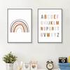 Rainbow ABC Alphabet Poster Quotes Print Nursery Wall Art Canvas Painting Child Bedroom Pictures Kids Gift Baby Room Home Decor