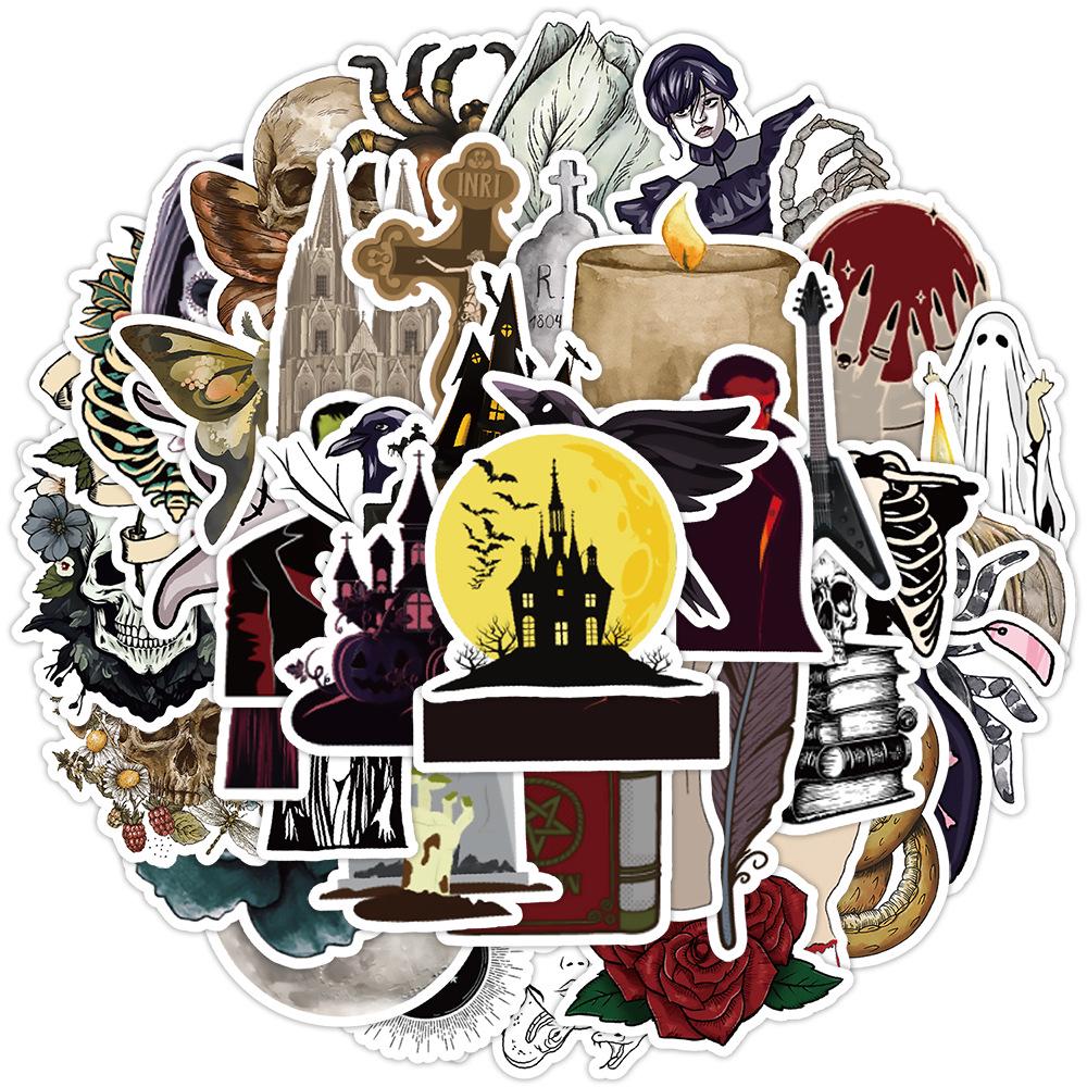 Gothic Graffiti Stickers: 50/100 Sheets for Car, Phone, and Water Cup Décor