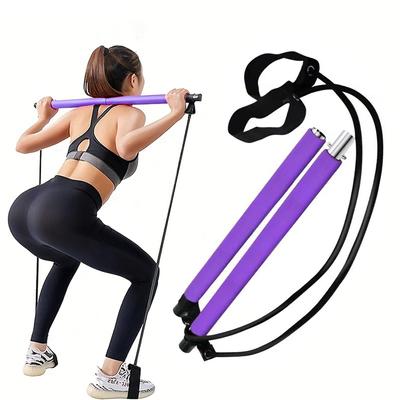 Pilates Bar Kit with Resistance Bands Pilates Bar with Stackable Bands Workout Equipment for Legs Hip Waist and Arm Exercise