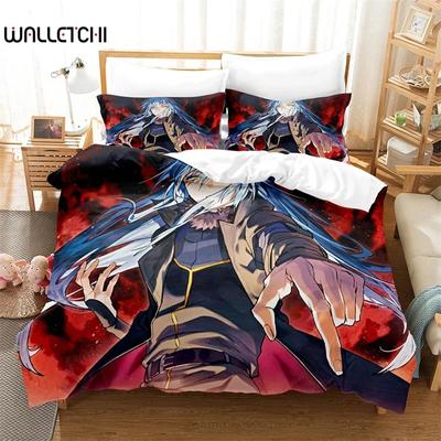 Anime Bedding Set That Time I Got Reincarnated As A Slime Rimuru Kids Gift Duvet Cover Pillowcases Queen King Single Size