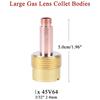 ABWR-18Pcs TIG Welding Torch Large Long Gas Lens & Alumina Cup For WP17 WP18 WP26 TIG Collet Bodies Spares Kit Accessories