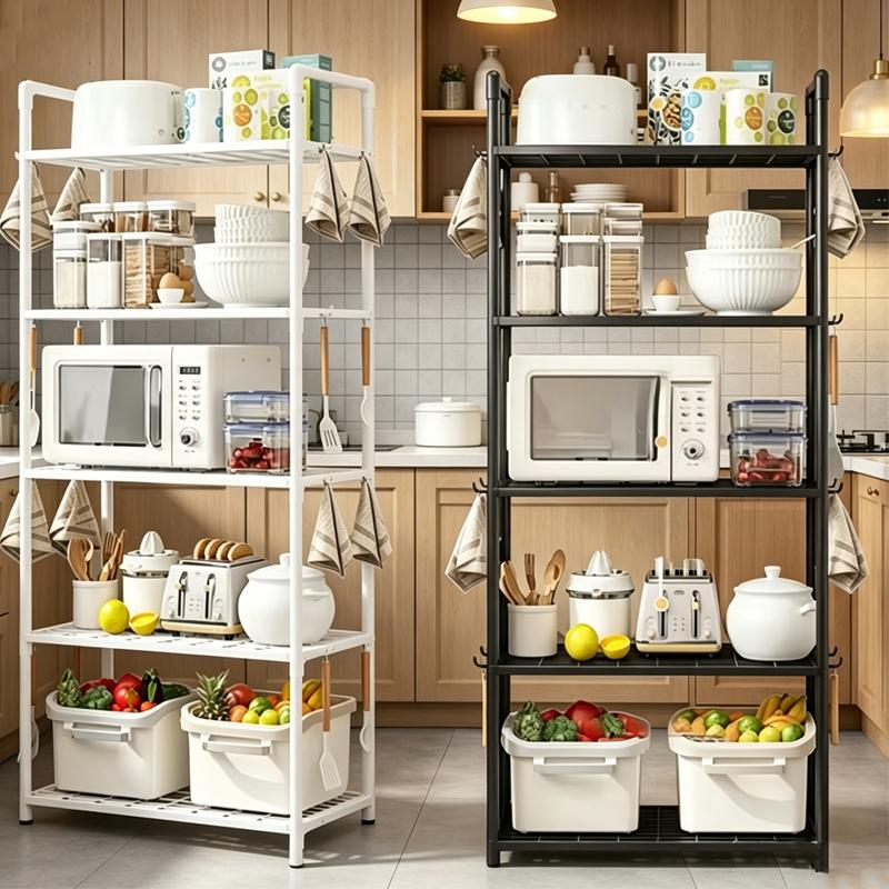 Multi Story Storage Shelves In The Kitchen, Designed With 4/5 Floors, Used For Kitchen, Dormitory, And Bathroom Storage Cabinets