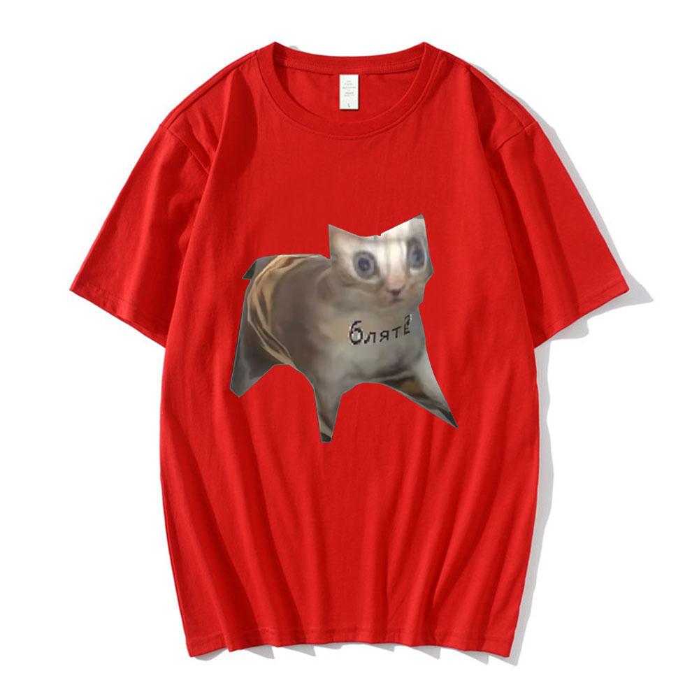 Funny Russian Cat Meme Graphic Tshirt Unisex Women Clothes Cotton Casual Short Sleeve Oversized Tshirts Fashion Oversized T Shirt S
