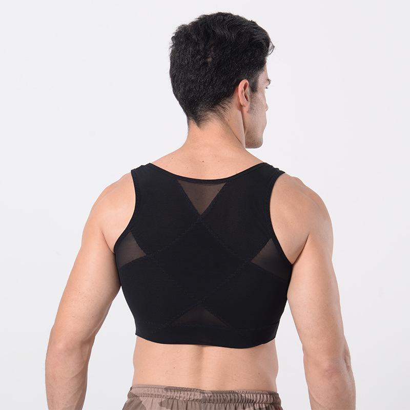 

Мужская утягивающая майка: Уплощение грудной клетки и поддержка осанки 4XL (Chest 110-120 cm) чёрный