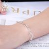 925 Sterling silver circle chain Bracelets for woman men classic Wedding party Christmas Gifts fashion fine Jewelry 20cm 8inch