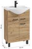 Bathroom cabinet with a washbasin, craft oak, standing on legs, 55 cm Mea