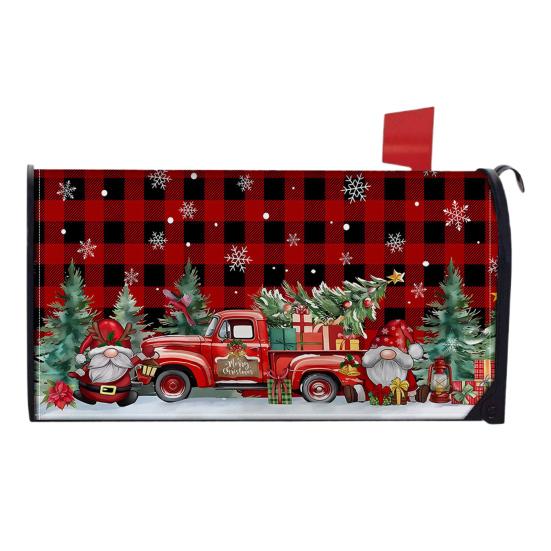 Winter Magnetic Mailbox Cover Standard Size 18 X 21in Merry Christmas Mailbox Wraps Cover Holiday Post Letter Box Cover for Outdoor Garden Yard Decor