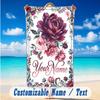 Floral Garden Theme Beach Towel Personalized Custom Name & Text Soft Quick Dry Beach Towel for Swimming Travel