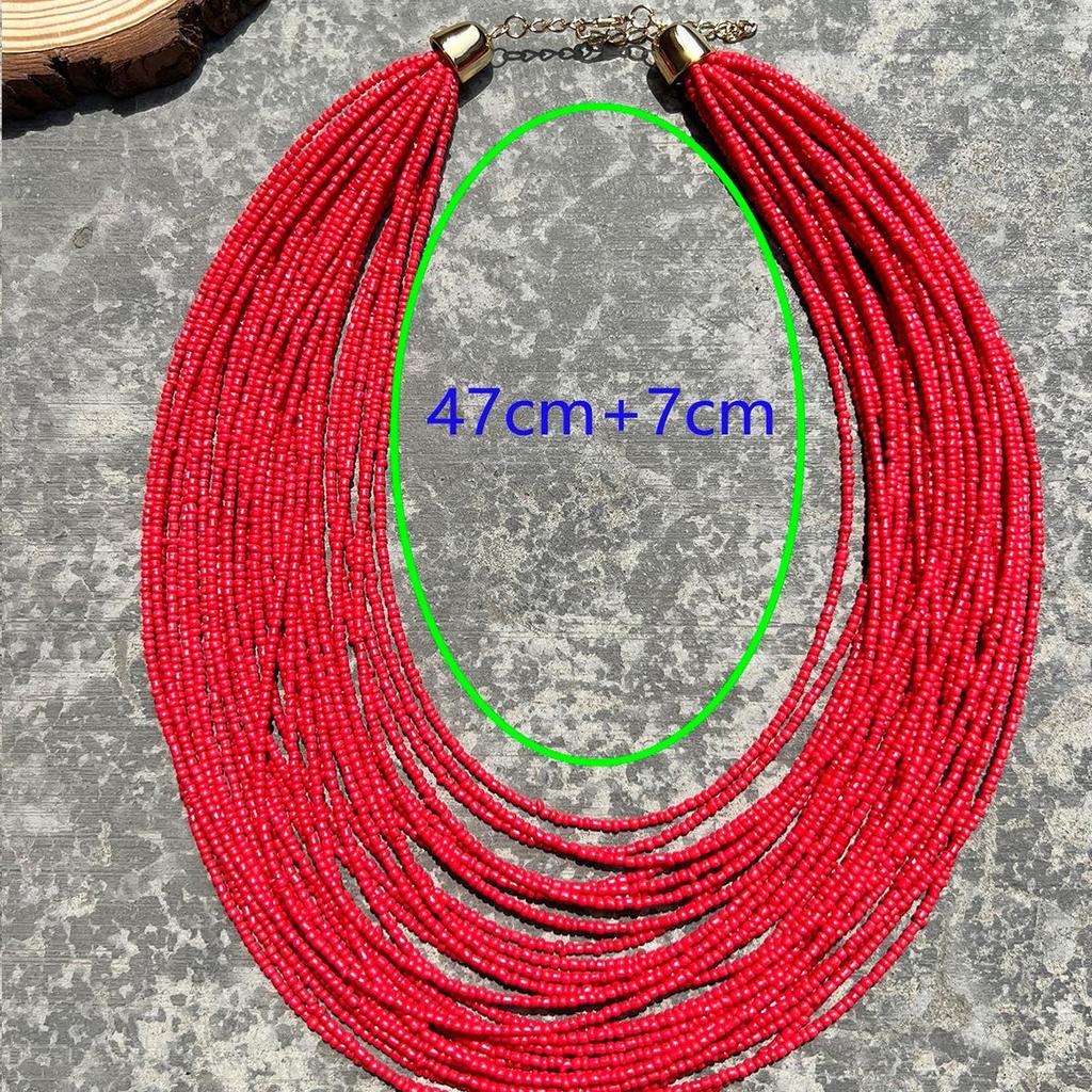 Böhmische mehrlagige Perlen-Schlüsselbeinkette