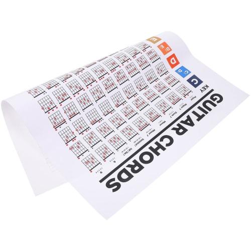 DECHOUS Gitarakkorddiagramplakat, Akkordkartplakat, 40x30cm, Musikkundervisning, Rivsikker, Lett å lese, for Hjem og Skole, Gitarleksjoner