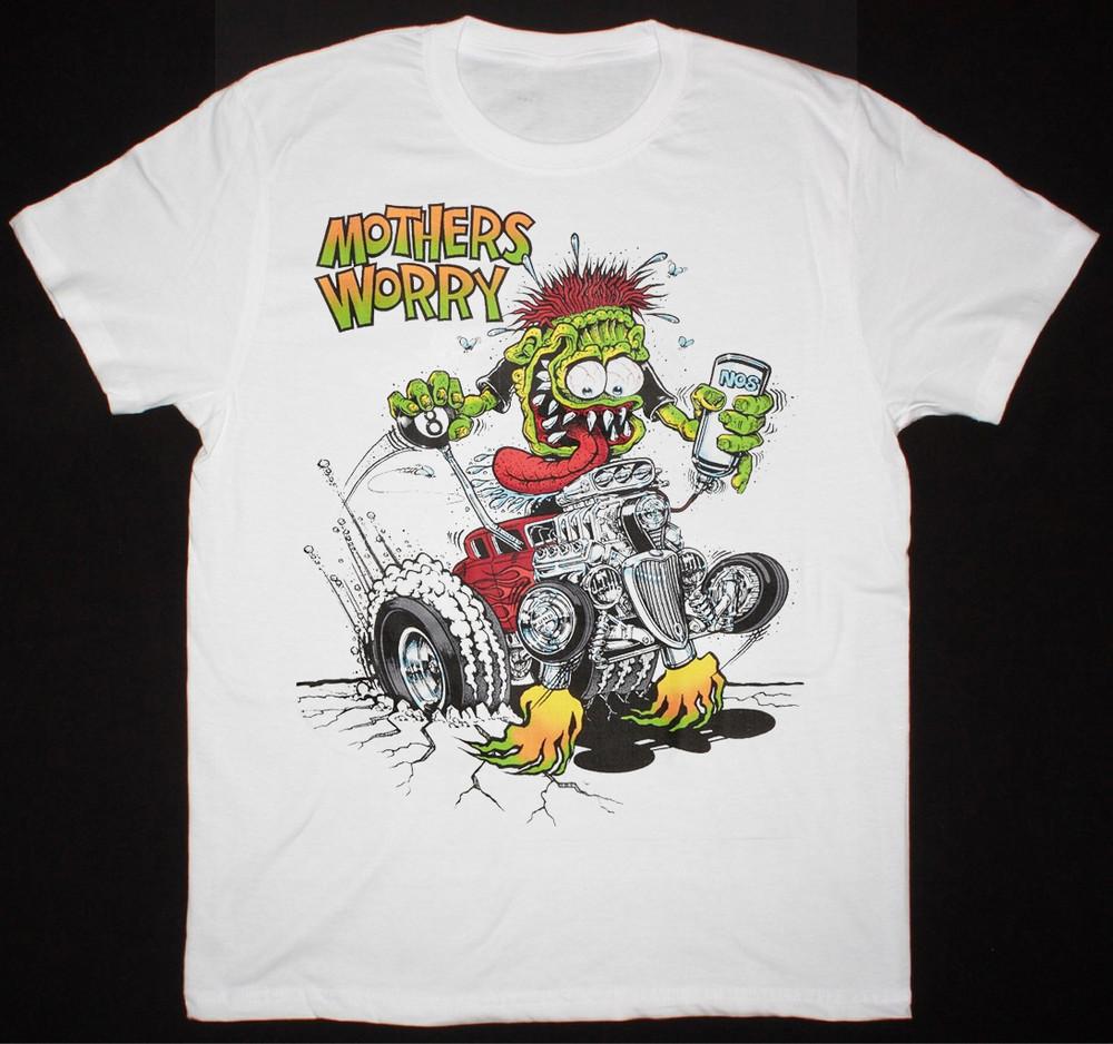 Ed Big Daddy Roth Mother#039s Worry Rat Fink Shirt White Unisex S5XL Unisex T-Shirt
