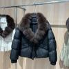 Womens Short Down Coat With Real Fox Fur Collar Warm Thickened Duck Jacket Loose Fit Winter Outerwear