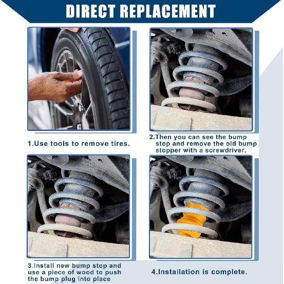 N°99634330102/98633330101 Butée de Choc pour Jambe de Suspension pour Porsche 996 1999-2005 / Butée Intérieure de Suspension / Caoutchouc Durable / 1 Jeu Jaune