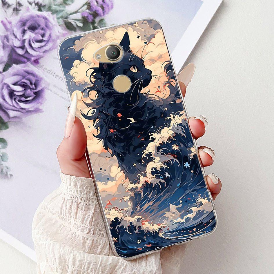 For Sony Xperia XA2 Case H3113 H3123 H3313 Cover Fashion Art Flower Painted Soft TPU Bumper on Sony Xperia XA2 Ultra H3213 Shell