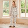 [Blue Mushroom] Ice Silk Pajamas Women's Spring and Autumn Long Sleeve Pants French Simulation Silk Can Wear Loungewear Outside