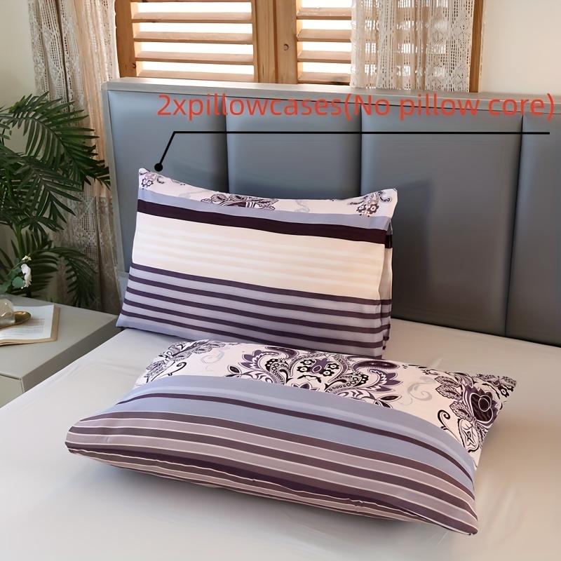 3pcs Polyester Printed Floral Soft Skin-Friendly Quilt Cover Three-Piece Set (One Quilt Cover Plus Two Pillowcases) Suitable