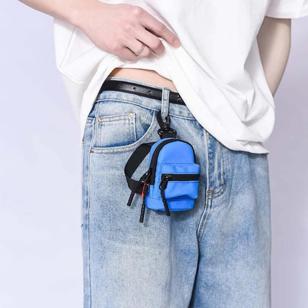 Square Oxford Cloth Mini Wallet Zipper Bag Small Card Holder Hanging Neck Coin Purse  Cycling