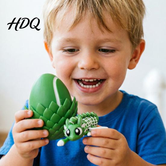 Tabletop Stress Relief Toy Flexible Sports Ball Dragon And Egg Articulated Fidget Toy 3D Easter Gift Bag Filler Printed Egg with Winged Inside Desk