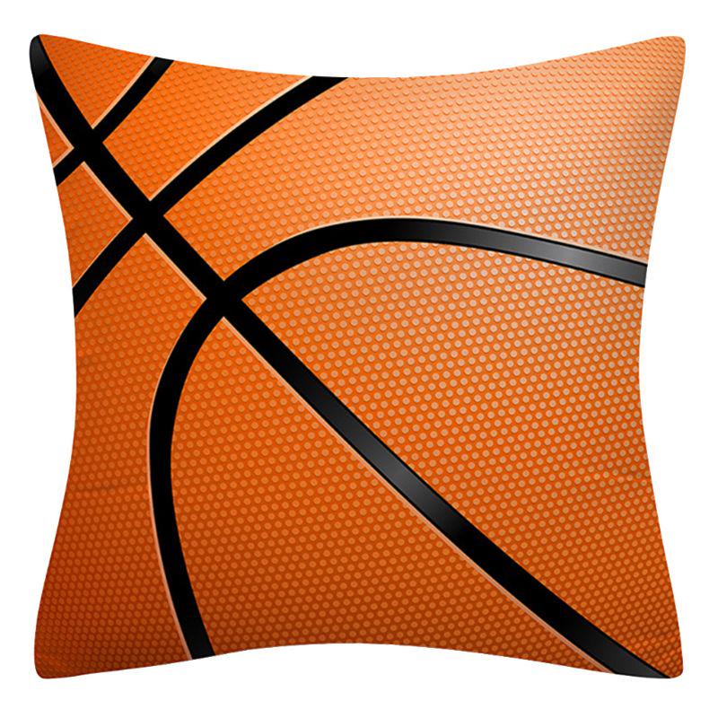 Rugby Football Basketball Printed Pattern Square Polyester Cushion Cover for Home Living Room Sofa Decoration Pillowcase 45x45cm