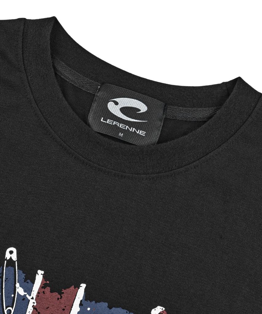LERENNE Punk British T-Shirt - Black