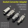4Pcs/Set Impact Drive Converter Adapter 1/4 3/8 1/2 Steel Ratchet Wrench Adapter Double Square Head Conversion Rod