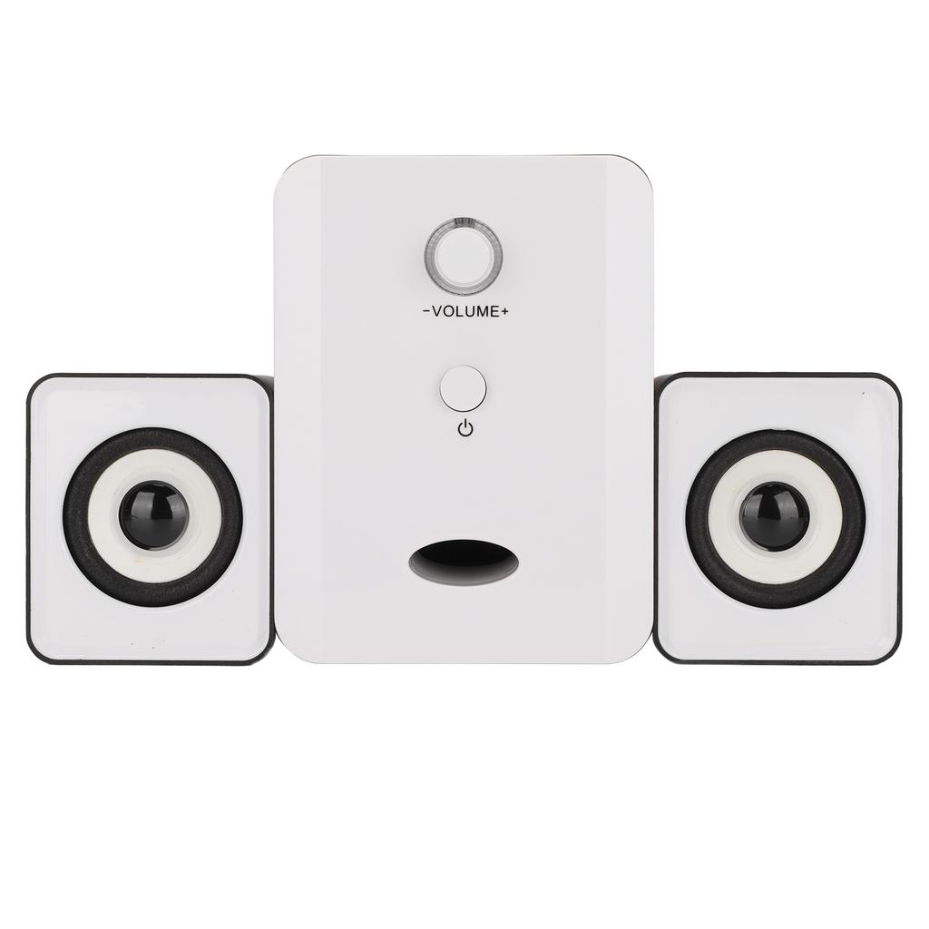 USB Powered Desktop Speakers Computer Speakers with Subwoofer for PC Laptop Tablet DesktopDazzle Version Black White
