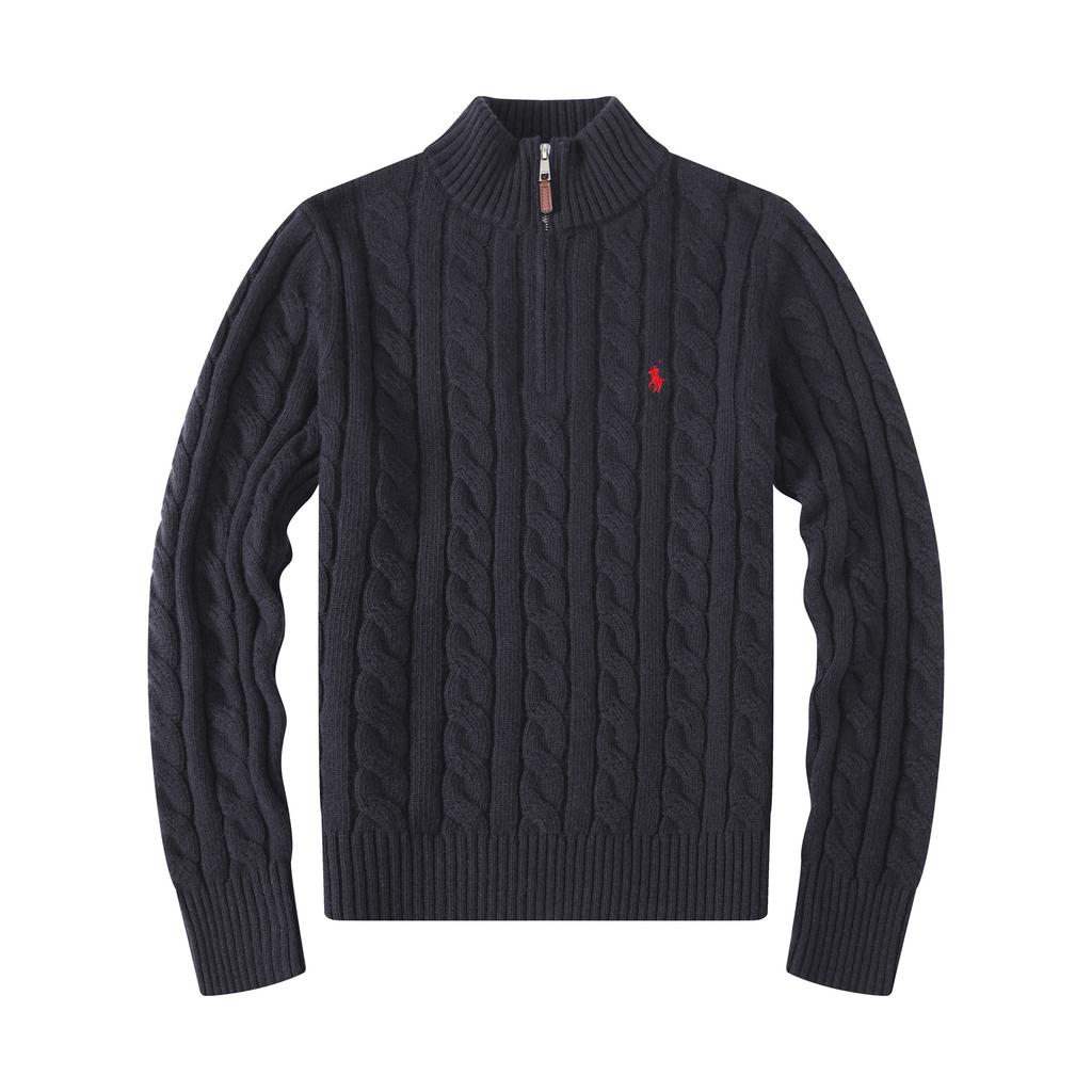 Stilvoller Pullover mit halbem Reißverschluss Lässiger Strickpullover