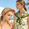 1PC Necklace French Style Magnetic Closure Gift Silk Scarf Luxury Painted Pattern Elegant Neck Scarf Versatile Multi-Color