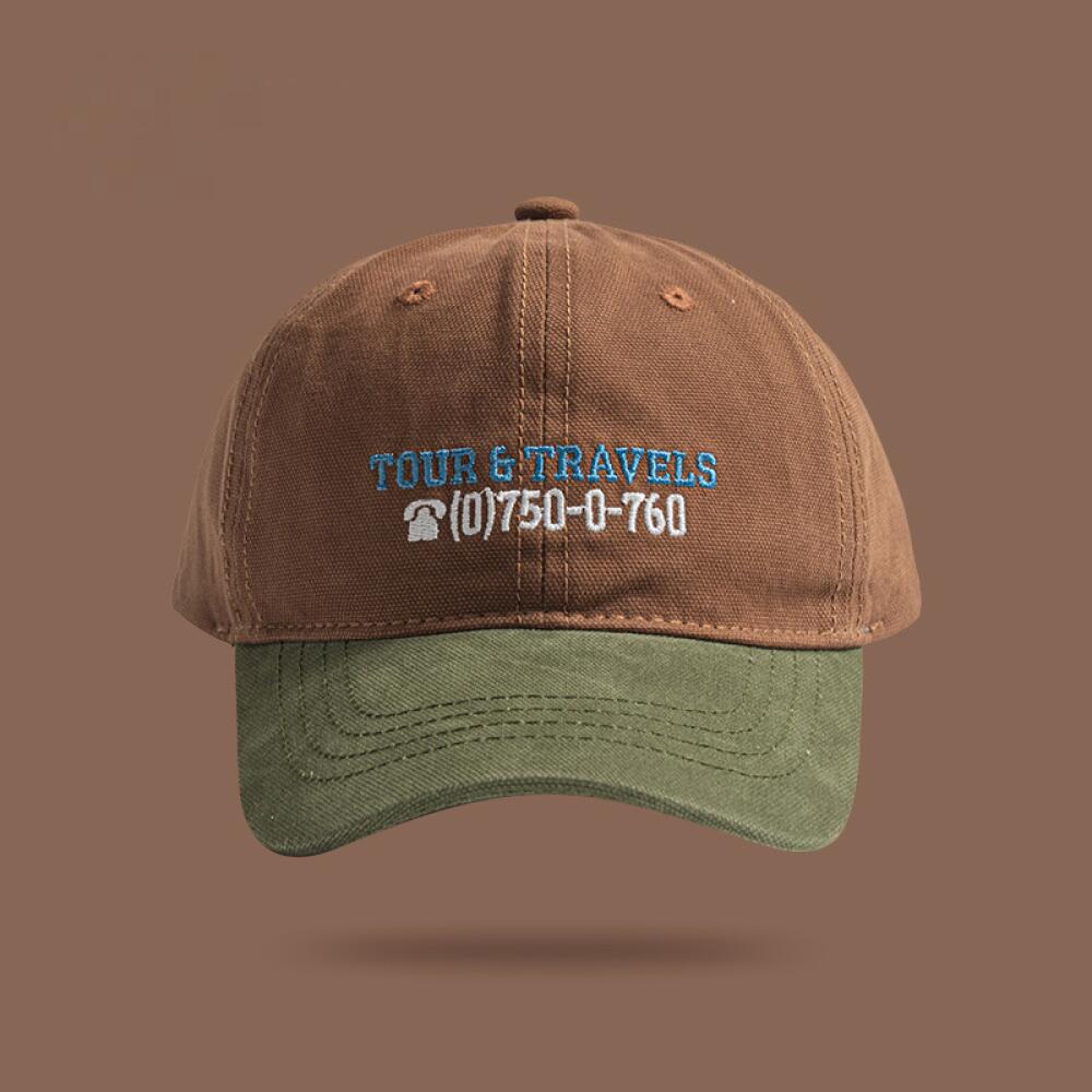 Men's Vintage American Embroidered Cotton Baseball Cap, Sun Protection Breathable Classic Design, For Men Outdoor Daily Use