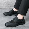 Sapatos de Malha Respiráveis de Verão para Homem Sapatos Oxford Clássicos de Couro Artificial para Homem Sapatos Formais de Couro com Cadarço