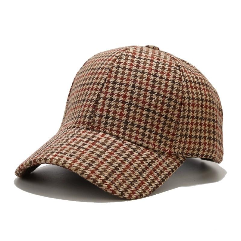 Herbst Winter Hut Herren Frühling Sommer Outdoor Sonnenschutz Visier Klassische Karierte Baseballkappe Hartschalen-Kappe Damenmütze Warme Schirmmütze