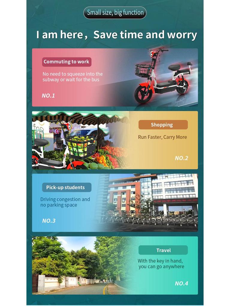 Electric Commuter: Lightweight 48V Electric Bicycle & Scooter for Families