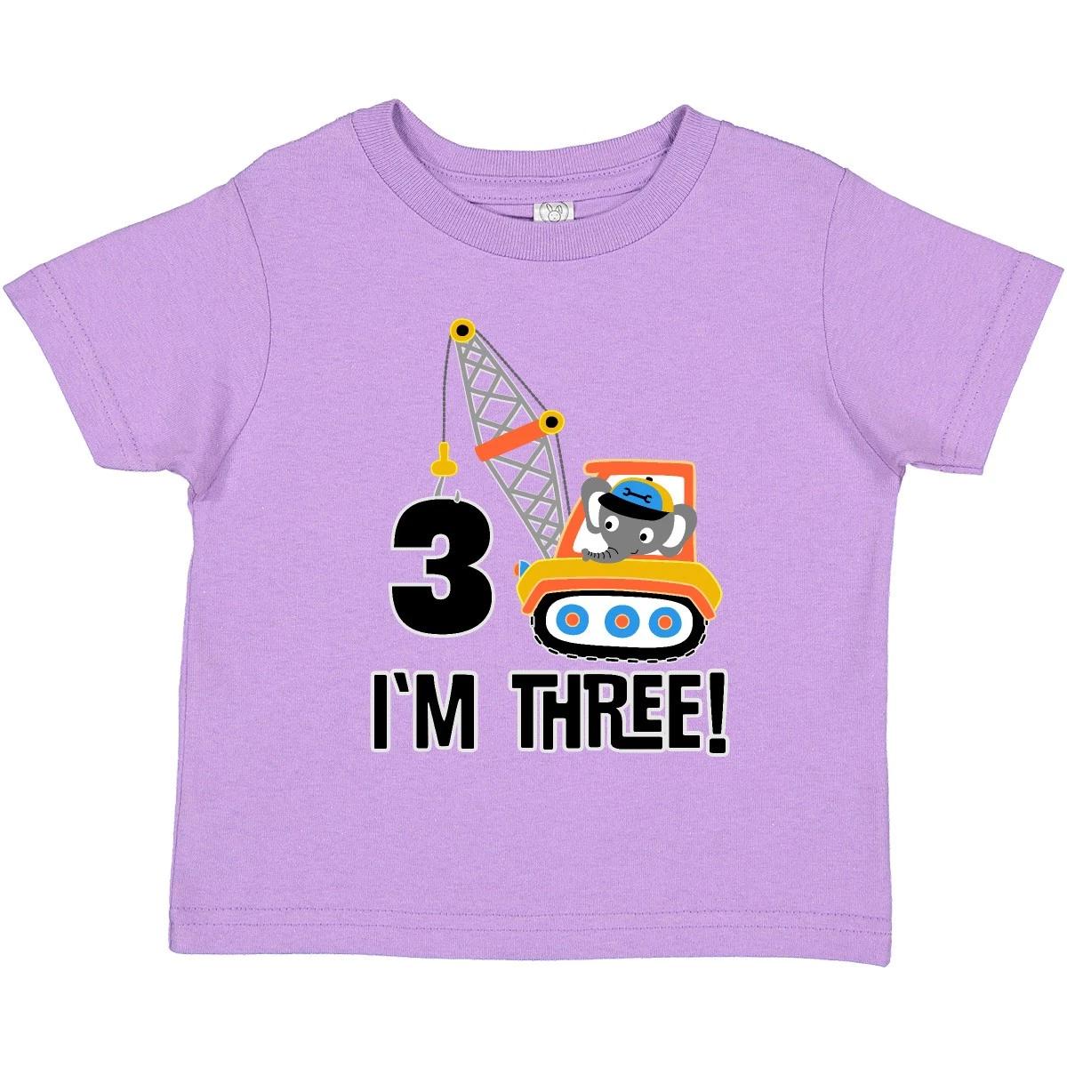 Inktastic 3rd Birthday Construction Truck Boys Toddler kids boys T-Shirt Todder Work Third 110