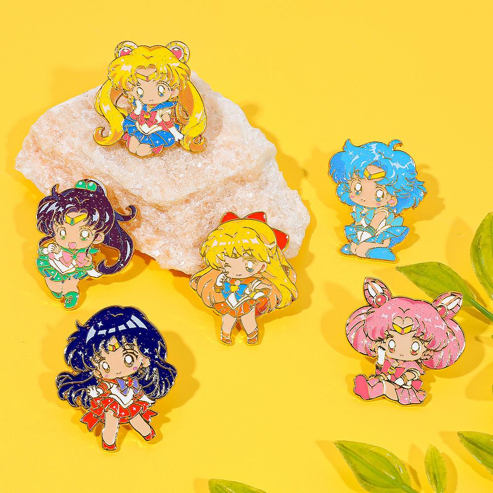 Japanese Cartoon Anime Sailor Moon Metal Badge Sailor Moon Huoyali Little Rabbit Brooch Exquisite