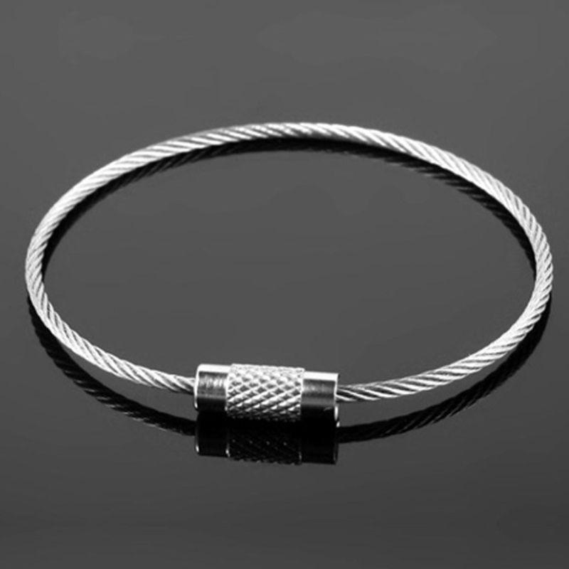 Wire Keychain Cable 5.91 Inch Stainless Steel for Key Ring Loop for Outdoor Hiking Luggage Tags